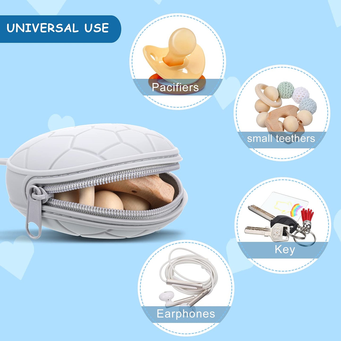 Nuanchu 4 Pieces Pacifier Holder Case Set 2 Silicone Portable Pacifier Case Cover Pouch For Diaper Bag With 2 Transparent Bpa Fr