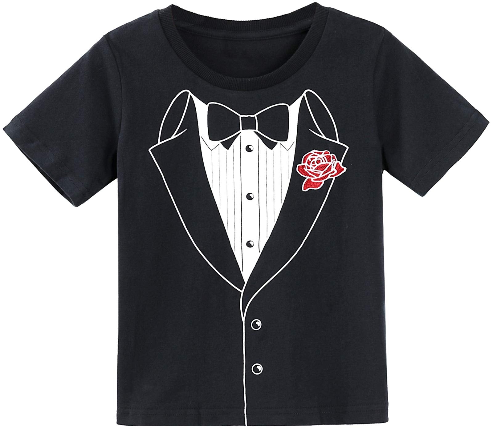 Cosland Toddler Tuxedo Shirt Boys Printed Wedding T-Shirt 3T