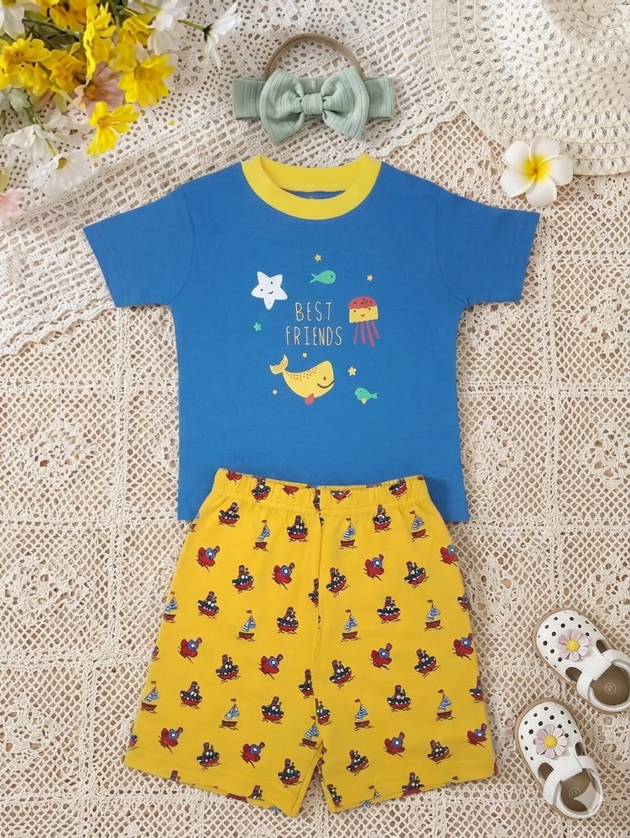 100% Cotton Printed Night Suit (8 Years)