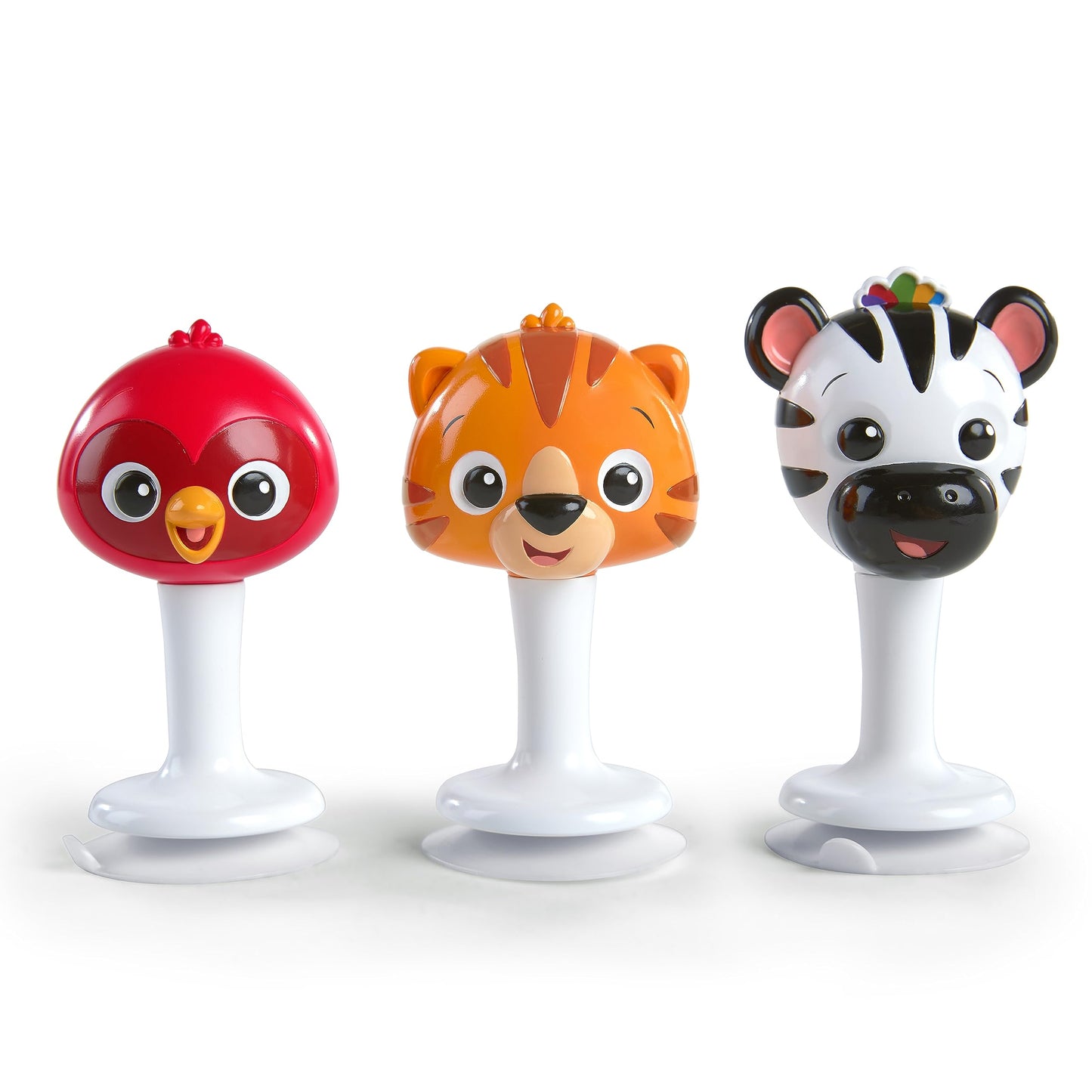 Baby Einstein Rattle & Jingle Trio High Chair Suction Toys Take-Along Musical Rattle  Set Age 6 Months +, Multicolor, 3 Count