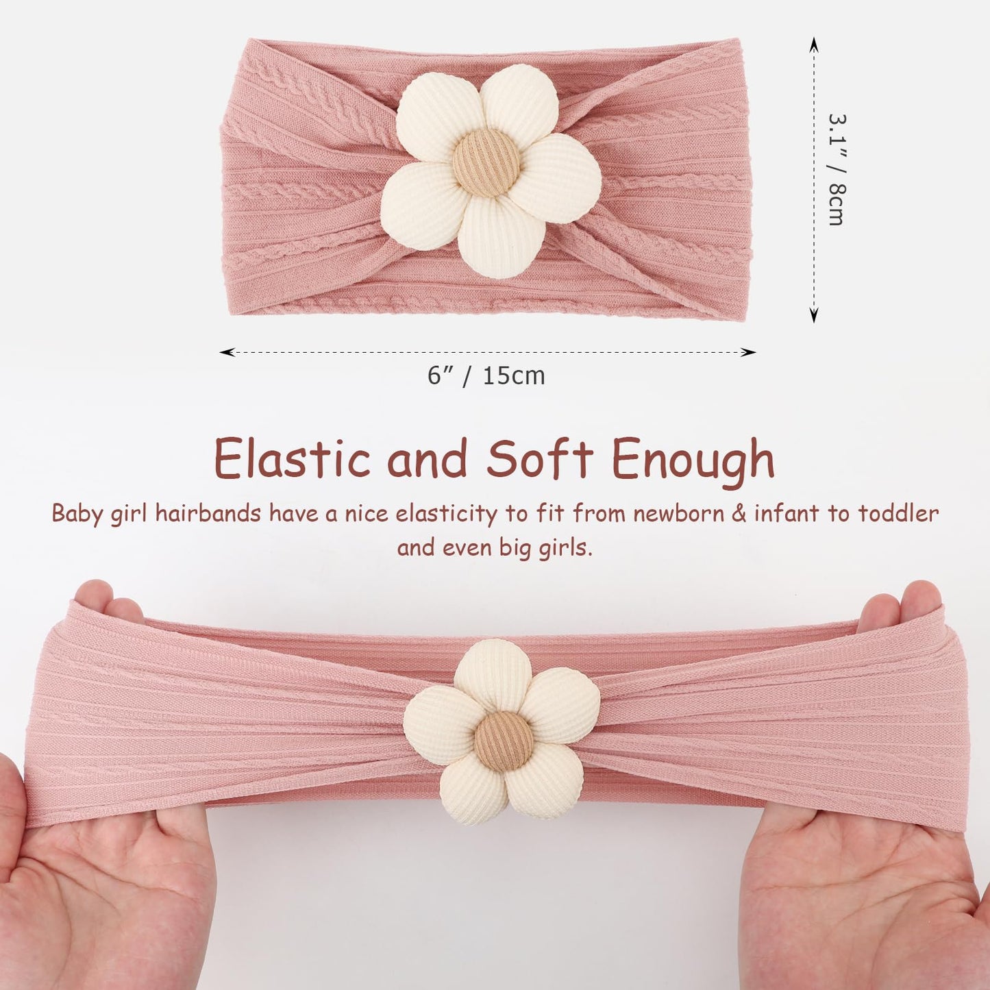 Aqokka Baby Flower Headbands Nylon Baby Girl Headbands Handmade Hairbands Hair Accessories For Newborn Infant Toddler Baby Essen