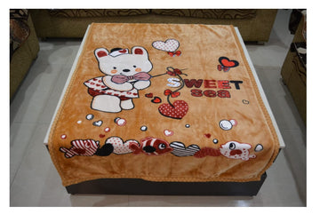 Bless Kraft Newborn Ultrasoft Double Layered Printed Wrapper Cum Baby Blanket for Babies (122L x 87W cm, Gold)