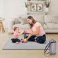 47x47 Self-Inflating Play Mat for Playpen - 1.2 Inch Thick, Waterproof, Portable for Babies and Toddlers - Roll Up With Travel B