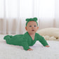 Guisby Footed Long Sleeve Baby Pajamas With Zipper Cotton Infant Sleepers Dark Green+Green Grey Newborn