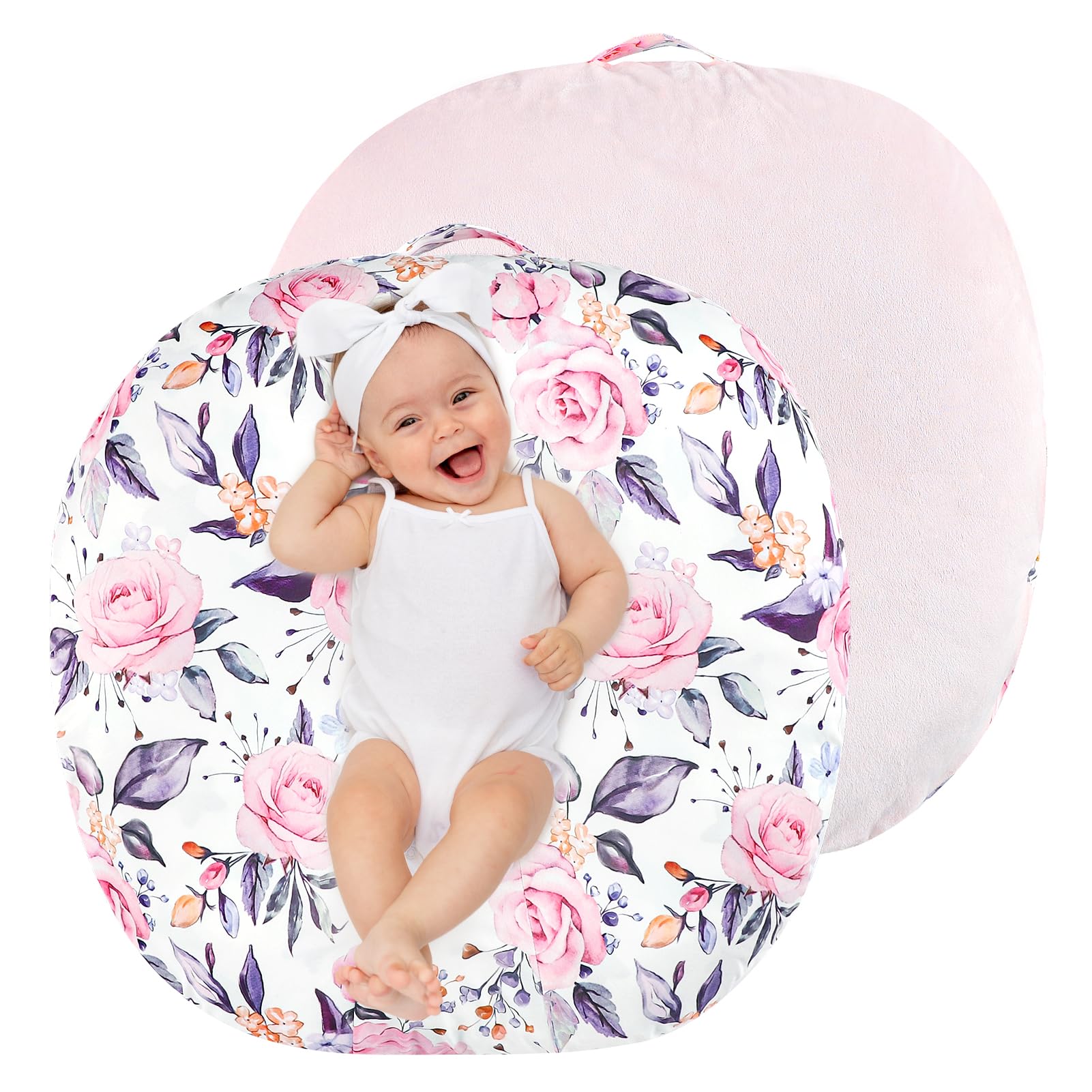 Newborn Lounger Cover for Boys Girls, Soft Comfortable Baby Lounger Cover 1 Pack Reversible Removable Fleece Slipover for Infant