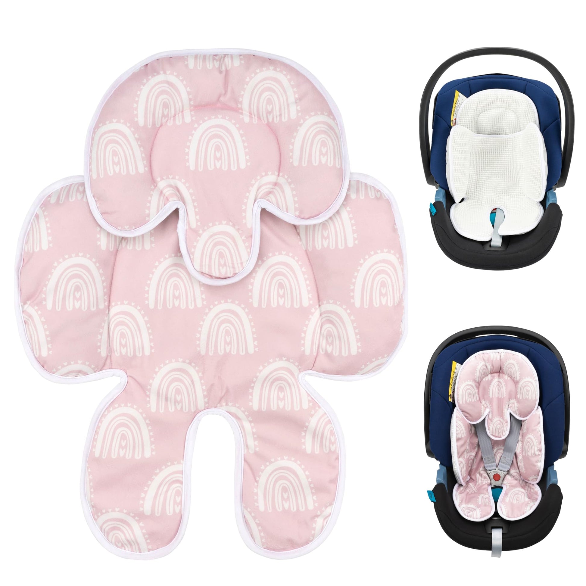 SERAPHY Infant Car Seat Insert, 2-in-1 Detachable Mesh Baby Carseat Head & Body Support, Universal Soft Baby Car Seat Cushion, M