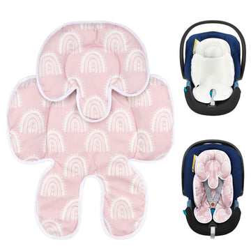 SERAPHY Infant Car Seat Insert, 2-in-1 Detachable Mesh Baby Carseat Head & Body Support, Universal Soft Baby Car Seat Cushion, M