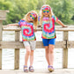 Xonyicos 4Pcs Hippie Costume For Kids Boys Girls 60S 70S Colorful Shirts Halloween Party Cosplay For 4-12Years (Pink, S)