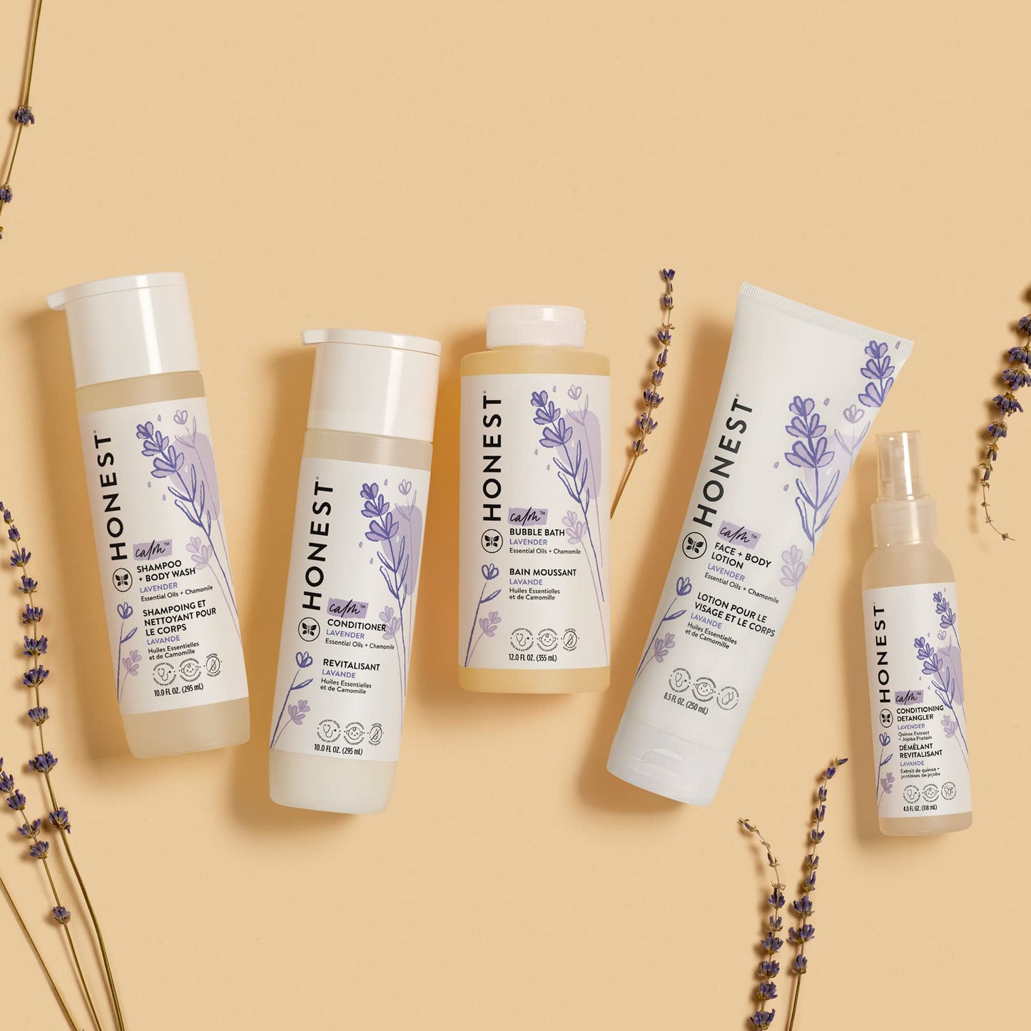The Honest Company Silicone-Free Conditioner | Gentle For Baby | Naturally Derived, Tear-Free, Hypoallergenic | Lavender Calm, 1