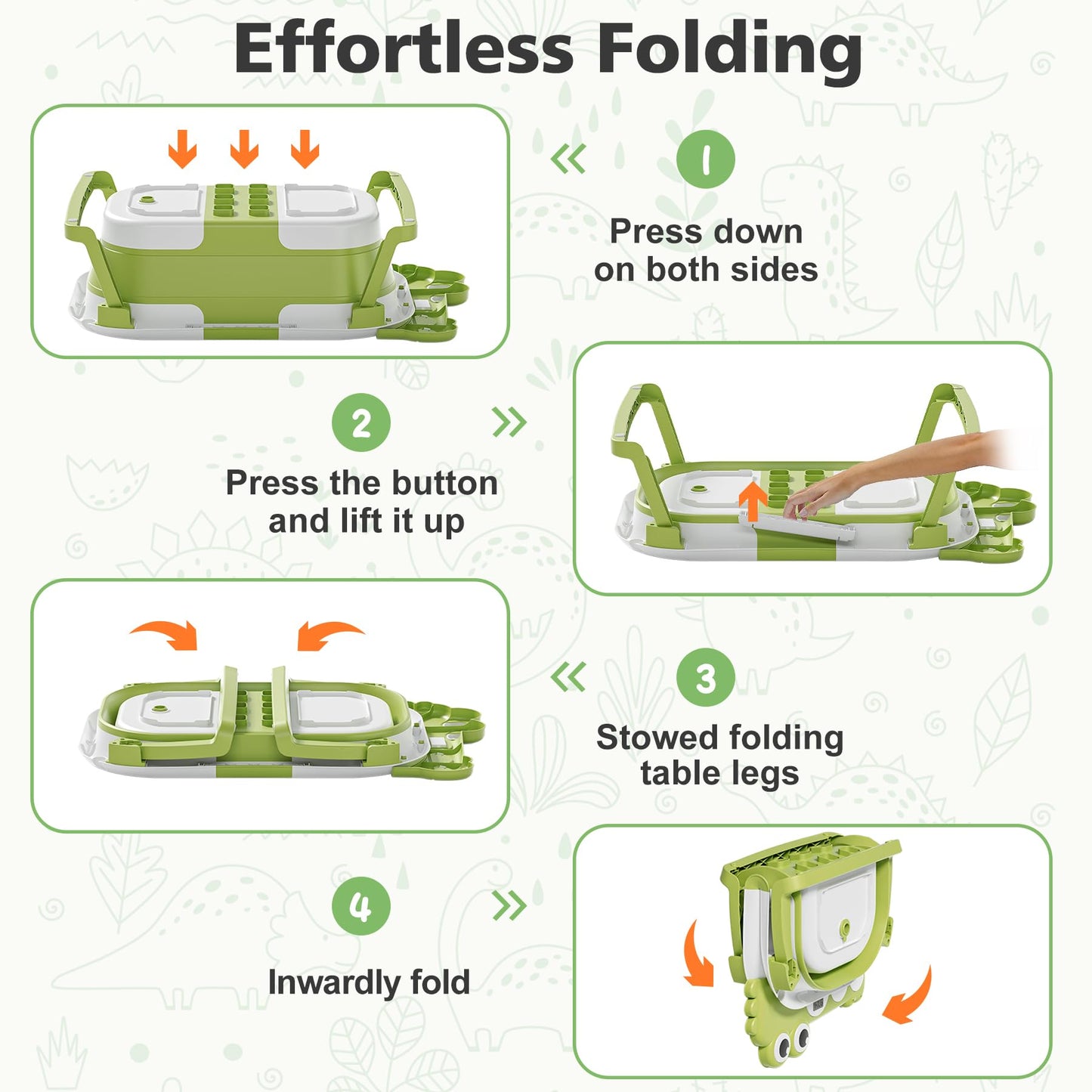 Alligator Collapsible Baby Bathtub For Newborn With Thermometer & 1 Soft Floating Cushion & Drain Hole, Foldable & Portable Trav