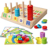 Lydaz Montessori Math Manipulatives Toys, Kids Wooden Number Blocks Toys, Kindergarten Learning Education Toy, Preschool Classro