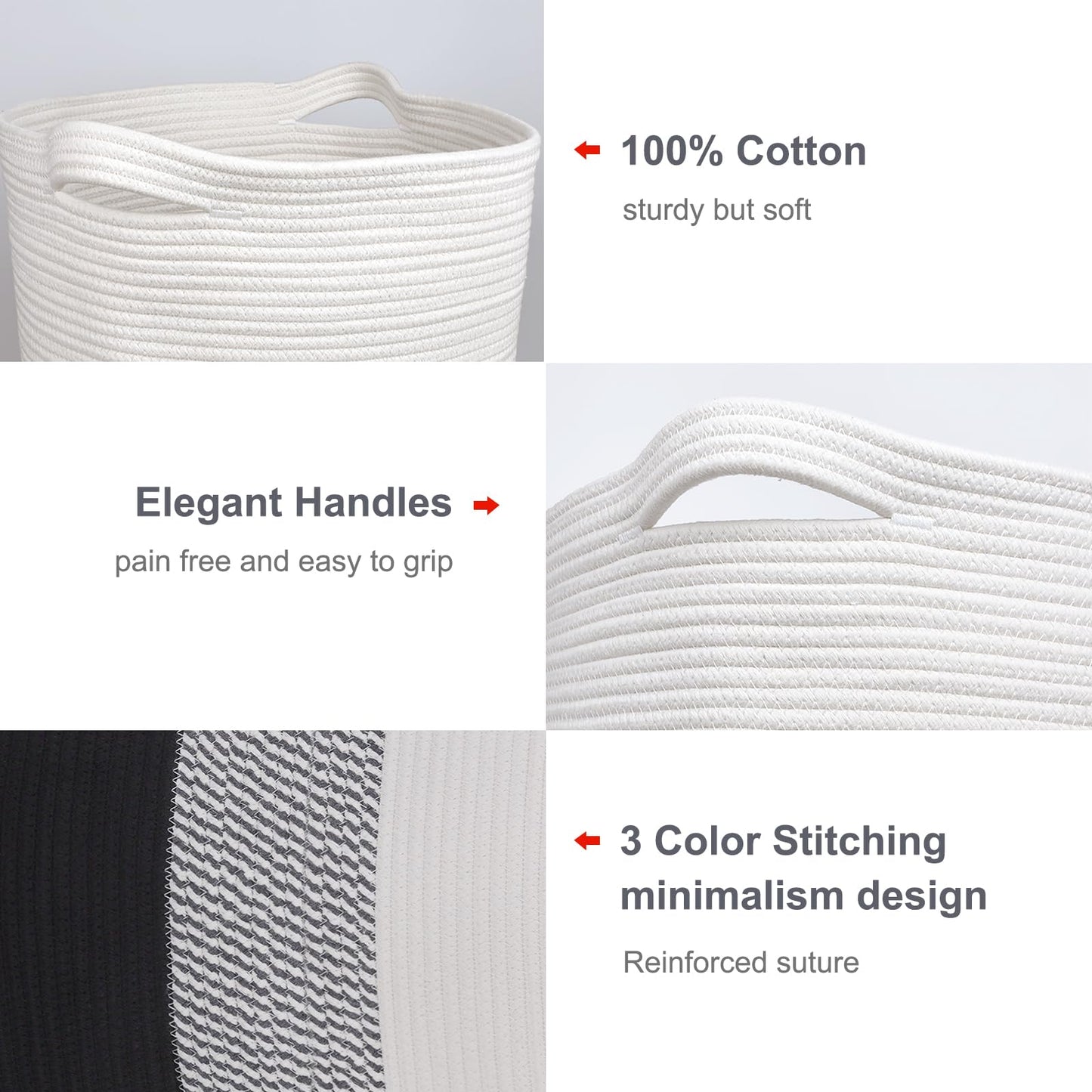 Bosroty Large Laundry Hamper Basket For Girls Boys Kids 72L, Nursery Hamper, Blanket Basket, Clothes Basket Laundry, Tall Laundr