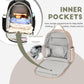 Loradi Small Diaper Backpack With Stroller Buckle, Insulated Pockets And Water-Proof Pocket (Beige)