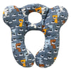 Baby Travel Pillow, Infant Head And Neck Support Cushion For Car Seat, Pushchair And Stroller (Blue Bear)