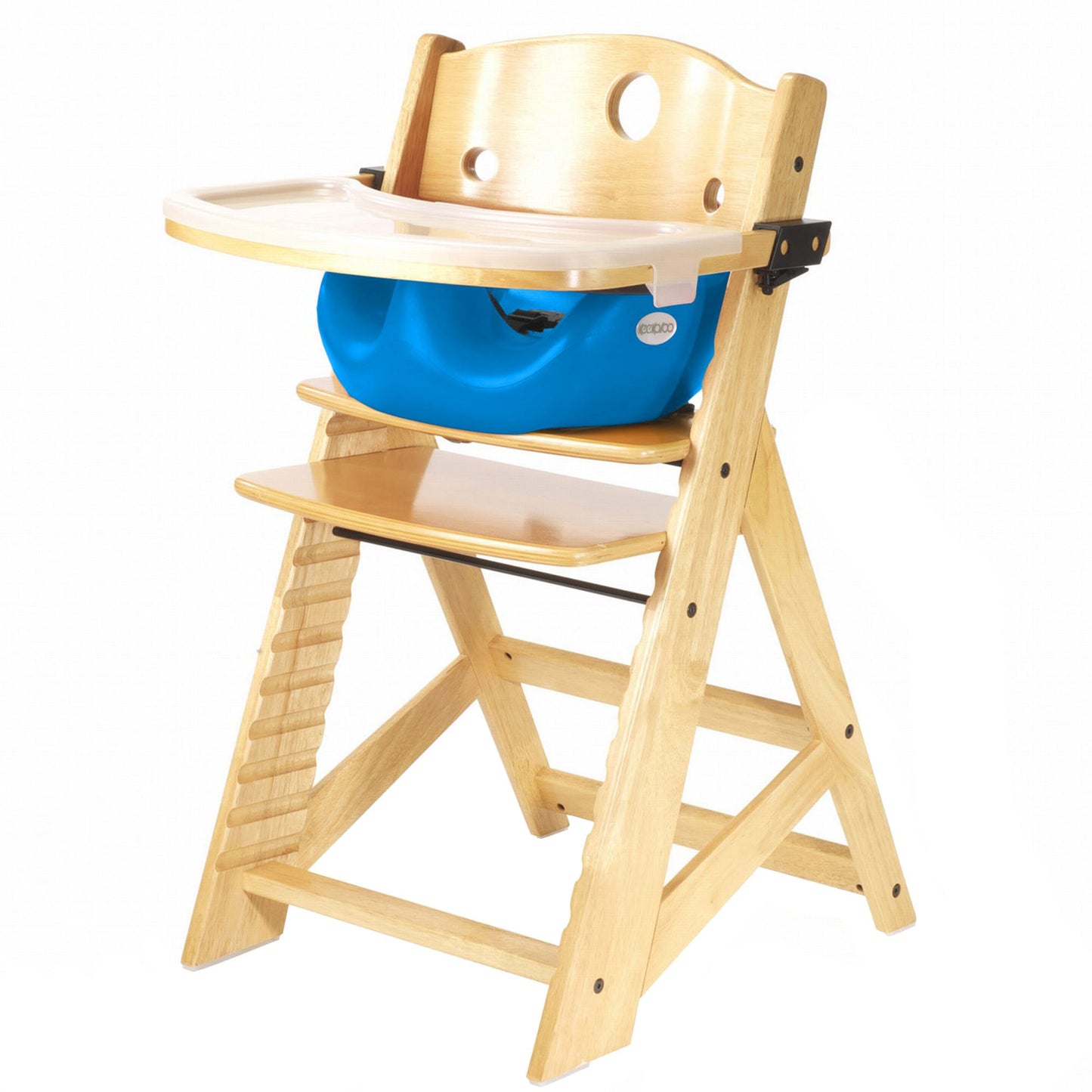 Keekaroo Height Right High Chair with Infant Insert & Tray, Natural/Chocolate, ONE Size (0051405KR-0002)