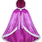 Fur Princess Costume Cape Fur Hooded Cloaks For Little Girls Dress Up Purple 4-5 Years(120Cm)