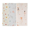 DULAAR Organic Muslin Swaddle (Set of 3) (A World in Bloom + Bunny Hops and Duck Walks + Little Ballerinas)