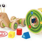 Award Winning Hape Walk-A-Long Snail Toddler Wooden Pull Toy, L: 11.9, W: 4.4, H: 7.3 inch