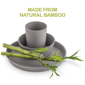 Weesprout Bamboo Plates (Blue, Green, Gray, & Beige, Without Lids)