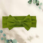 Babygiz Baby Girl Headbands-Infant,Toddler Cotton Handmade Hairbands With Bows Child Hair Accessories (Olive Green)