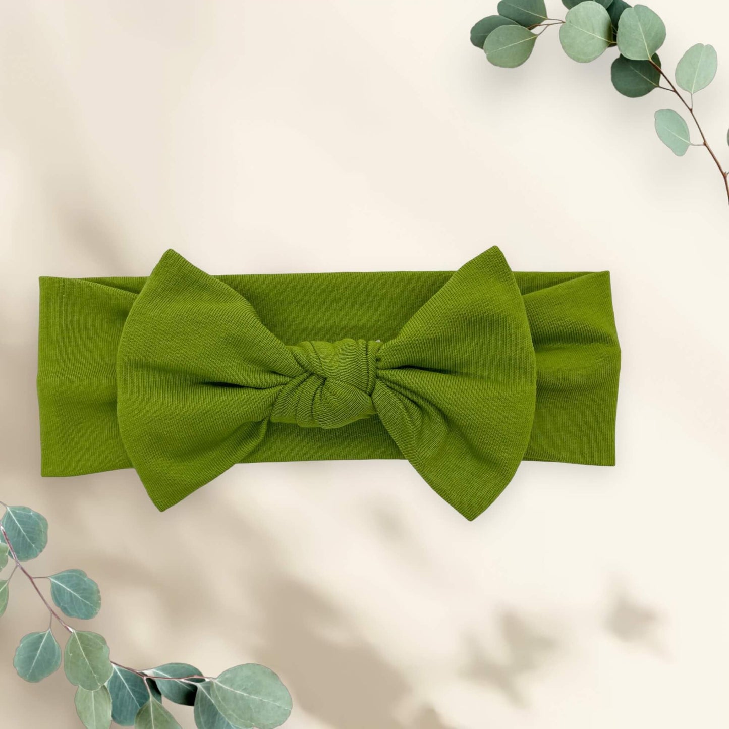 Babygiz Baby Girl Headbands-Infant,Toddler Cotton Handmade Hairbands With Bows Child Hair Accessories (Olive Green)