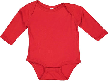 RABBIT SKINS Baby Soft Cotton Long Sleeve Bodysuit (4411) Red, NB