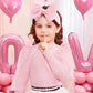 Valentine Headband For Girls Waffle Tied Bow Hairband Baby Heart Headband Organizer Pink Hair Bow Valentines Day Accessories Gif