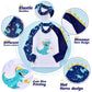 Wawsam Toddler Dinosaur Swimsuit Kids Bathing Suit Dinosaur Boys Rash Guard With Hat Quick Dry Long Sleeve Swimwear Infant Swim