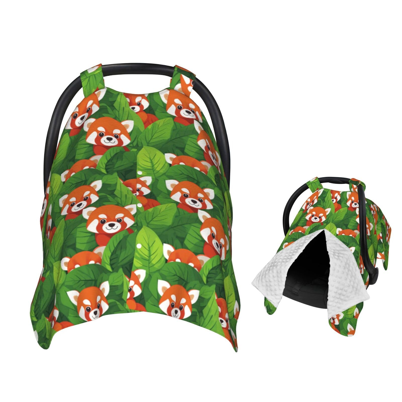 Muishi Happy Red Pandas Baby Car Seat Canopy Nursing Cover for Newborn Car Seat Breastfeeding Covers Blanket Newborn Shower Gift