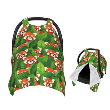 Muishi Happy Red Pandas Baby Car Seat Canopy Nursing Cover for Newborn Car Seat Breastfeeding Covers Blanket Newborn Shower Gift
