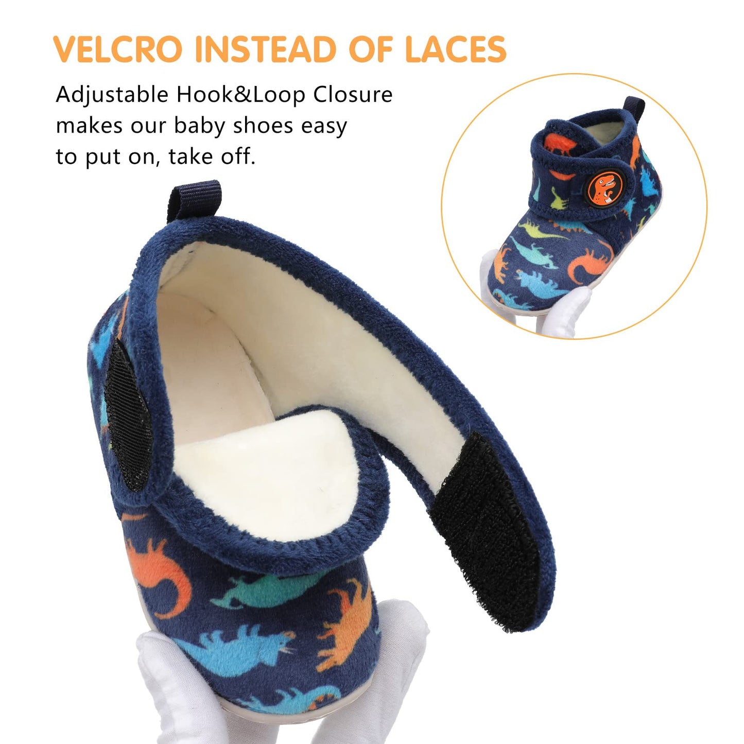 Feetcity Infant Shoes Baby Boots Boys Girls Slippers Cozy Fleece Booties First Walking Shoes Warm Socks Newborn Crib Shoes 0-6Mo