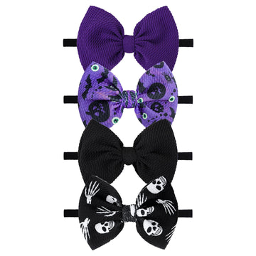 Yanjie Halloween Hair Headbands Baby Bows Pumpkin Headband Ghost Headband Hair Accessories For Girls Nylon Headbands For Toddler