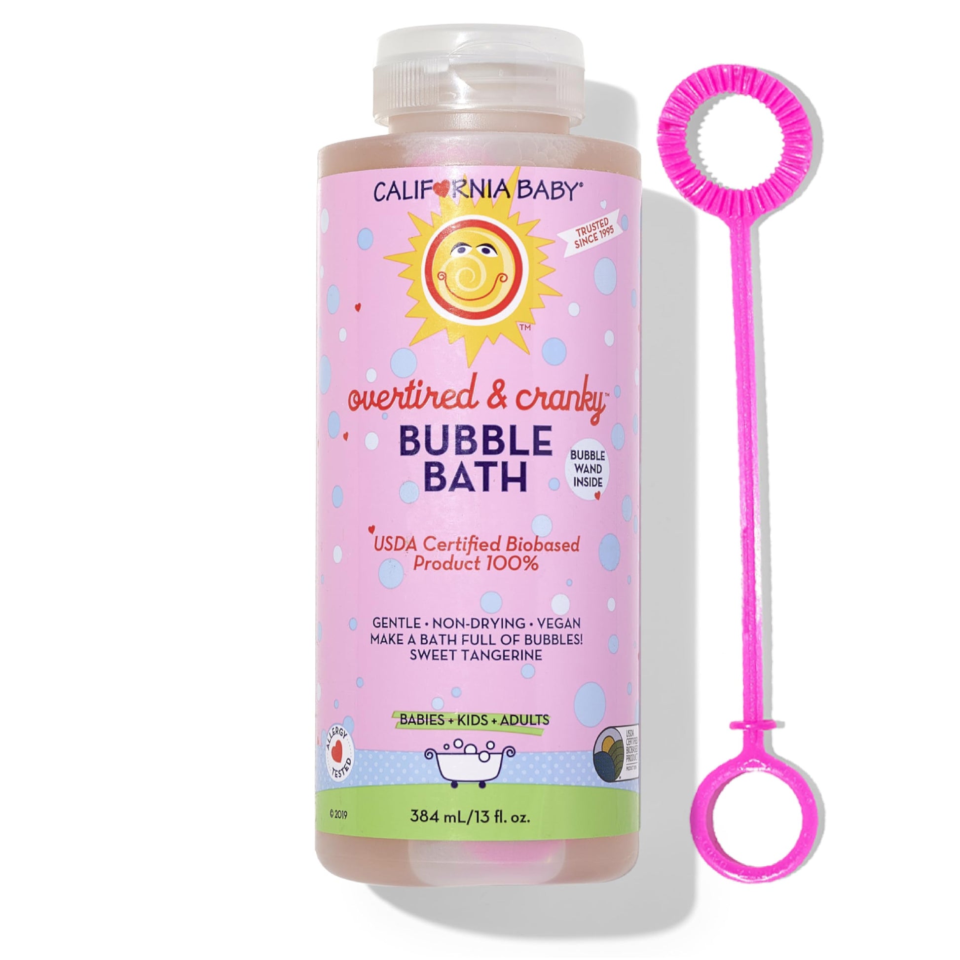 California Baby Overtired & Cranky Bubble Bath | 100% Plant-Based Kids Bubble Bath | Uplifting Scent | Baby Bubble Bath + Bubble