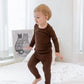 Avauma Baby Boys Girls Pajama Set Kids Toddler Snug Fit Ribbed Sleepwear Pjs For Daily Life Style (Xs/Dark Brown(L))