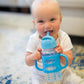 Dr. Brown?S? Milestones? Wide-Neck Sippy Straw Bottle With 100% Silicone Handles, 9Oz/270Ml, Blue, 1 Pack, 6M+