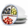 Bakpoco Stainless Steel Suction Plates with Lids for Toddlers & Babies, 9 Divided Kids Plates for 18M5Y, Kid Growth Family Eat