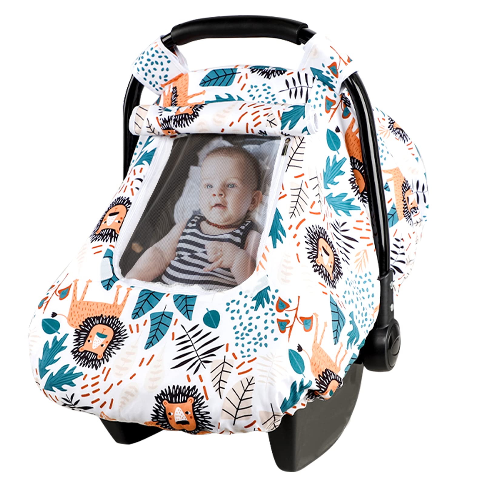 Baby Car Seat Cover, Winter Car Seat Covers For Babies, Carseat Cover Boy, Mink Carseat Canopy With Window, Cozy & Warm Cover, L