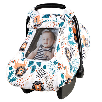 Baby Car Seat Cover, Winter Car Seat Covers For Babies, Carseat Cover Boy, Mink Carseat Canopy With Window, Cozy & Warm Cover, L