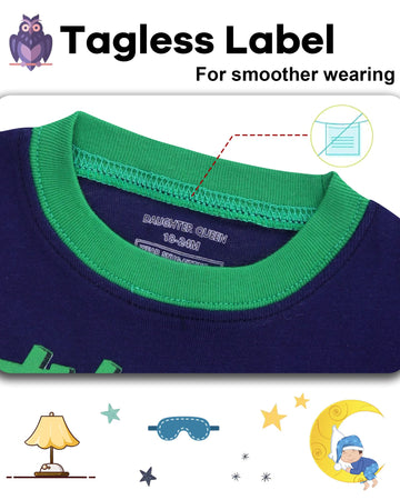 Daughter Queen Boys Pajamas 18-24 Months Summer Pjs Garbage Truck Pj Sets Baby Toddler Cotton Short Sleeve Sleepwear Jammies Sle