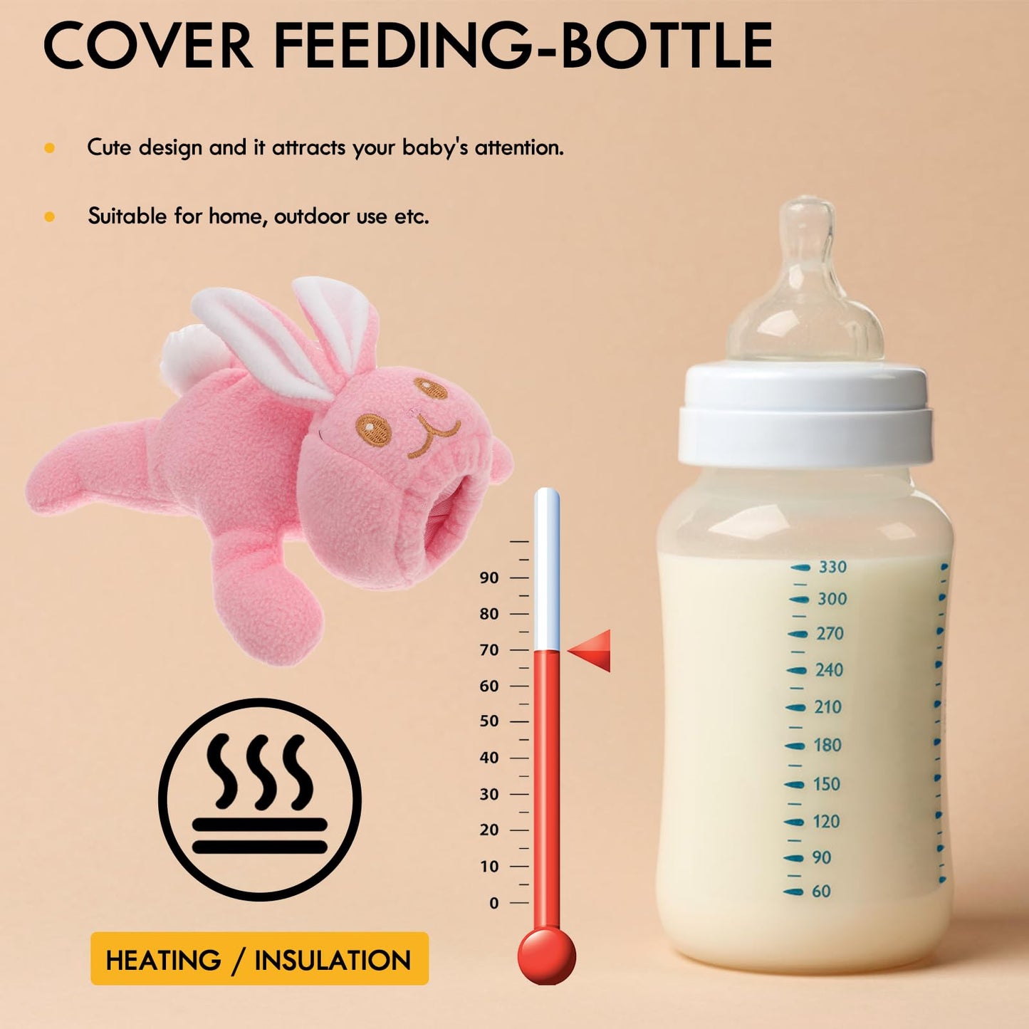 Healifty Bottle Holder Milk Bottle Cover Milk Bottle Sleeve Feeding-Bottle Bag Bottle Insulation Cover For Shop Park Outdoor 1Pc