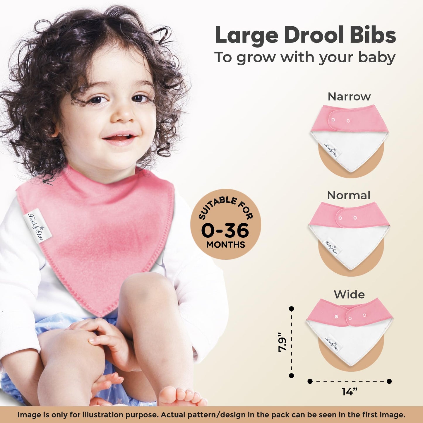 Kiddystar Organic Baby Bibs - Soft, Absorbent Cotton Bandana Bibs For Drooling & Teething - Adjustable & Stylish Baby Gift