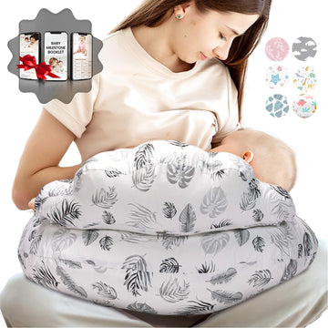 Pillani Nursing Pillow For Breastfeeding, Breastfeeding Pillows For Mom & Baby Feeding Support, Removable Cotton Cover, W/Adjust