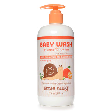Little Twig 2-In-1 Baby Wash, Hypoallergenic Body Wash With Organic Ingredients, Baby Bath Essentials, Happy Tangerine, 17 Fl. O