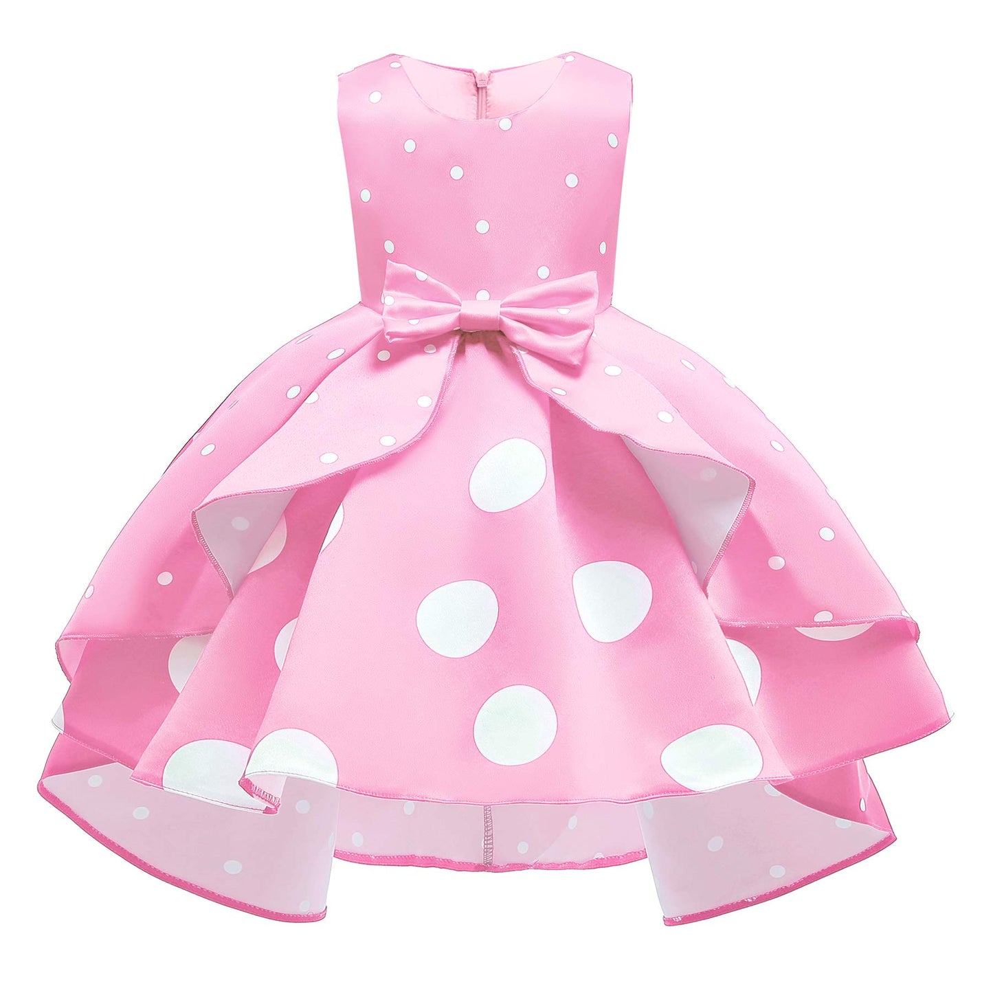 Nssmwttc Girl Party Dress Princess Teenages 7T Kids Christmas Sunday Halloween Baptism Christening Tea Dresses (Pink,140)