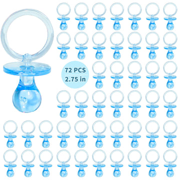 72 Pcs Baby Shower Pacifiers, 2.75 Plastic Pacifiers For Baby Shower Game, Baby Shower Decoration Diy, Gender Reveal Party Table