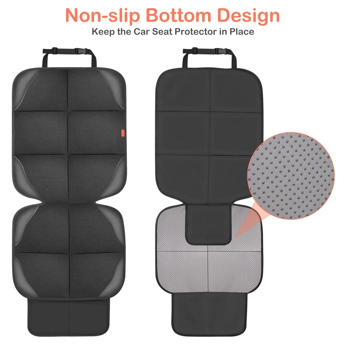 Vanlontd Car Seat Protector, 2 Pack With Non-Slip Bottom And 2 Large Mesh Pockets For Suv, Sedan, Trunk, Leather And Fabric Car