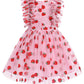 Ibtom Castle Strawberry Dress For Girls 1St Birthday Party Strawberry Tulle Dress Toddler Flower Girl Wedding Pageant Boho Cake