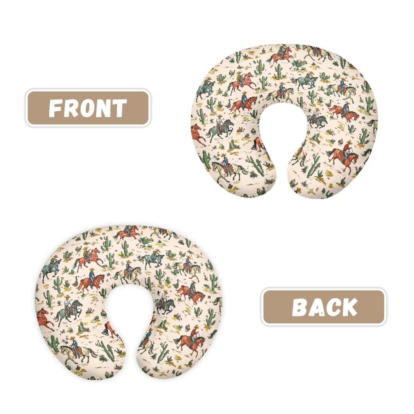 Tongluoye Western Cow Boy Horse Nursing Pillow Cover For Baby Girl Boy Removable Covers For Breastfeeding Pillows Stretchy Breas