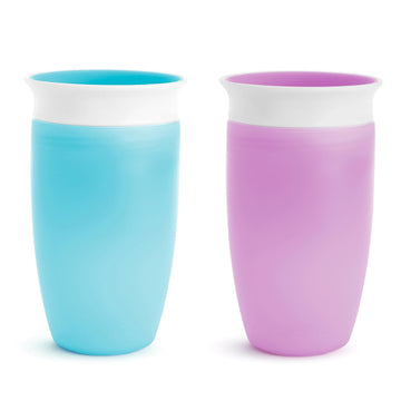 Munchkin Miracle 360 Toddler Sippy Cup, Spill Proof, 10 Ounce, Blue/Purple, 2 Count (Pack Of 1)