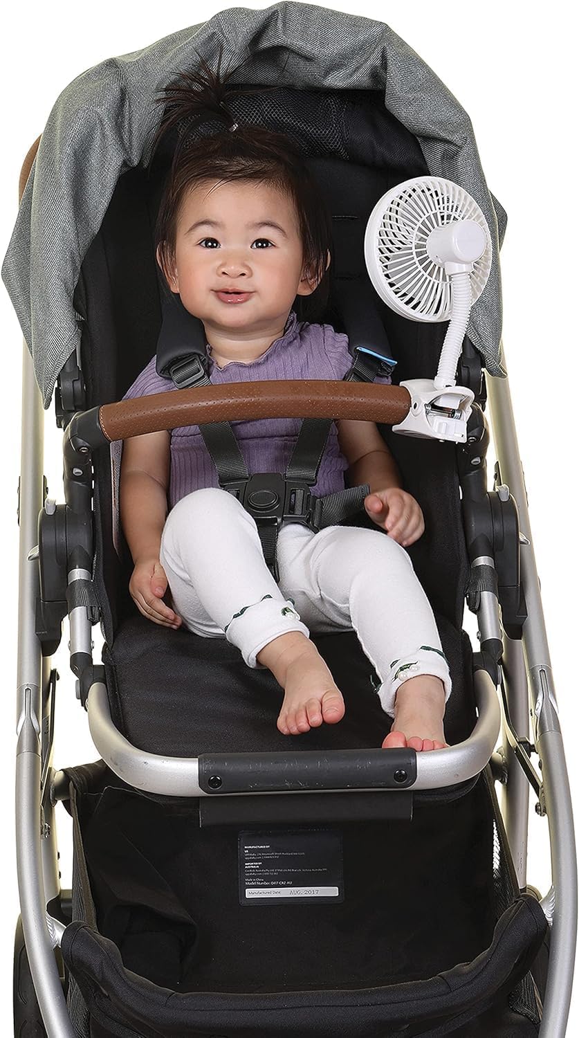 Dreambaby Caged Deluxe Ezy-Fit Clip-On Fan - With Flexible Neck For Adjustable Air Flow - Perfect For Strollers, Cribs, Wheelcha